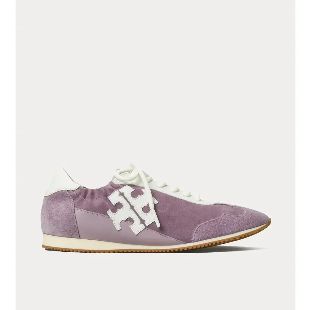TORY BURCH Tory Lilac Low Top Suede Sneakers Purple Sz 7.5 $269